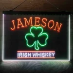 Jameson Irish Neon Sign Whiskey Shamrock 3 Color 1