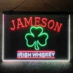 Jameson Irish Neon Sign Whiskey Shamrock 3 Color 1