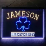 Jameson Irish Neon Sign Whiskey Shamrock 3 Color 1