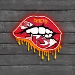 Kansas City Chiefs Neon Sign Dripping Lips 1