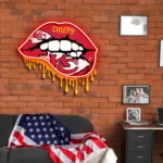 Kansas City Chiefs Neon Sign Dripping Lips 1