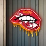 Kansas City Chiefs Neon Sign Dripping Lips 1