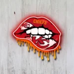 Kansas City Chiefs Neon Sign Dripping Lips 1