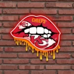 Kansas City Chiefs Neon Sign Dripping Lips 1