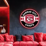 Kansas City Chiefs Neon Sign Rugby Acrylic 1