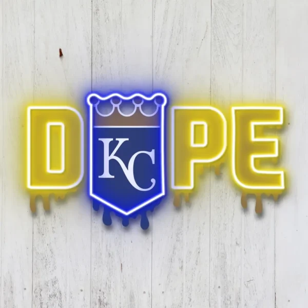 Kansas City Royals Neon Sign Dripping Dope 2