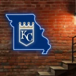 Kansas City Royals Neon Sign Kansas State Map 1