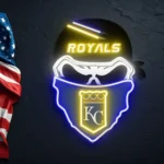 Kansas City Royals Neon Sign Skull 1