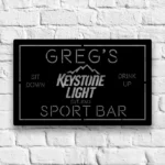 Keystone Light Metal Sign Personalised Name 1