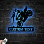 Kiss Metal Sign Personalized Motocross Biker Couple 1