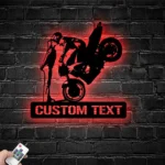 Kiss Metal Sign Personalized Motocross Biker Couple 1