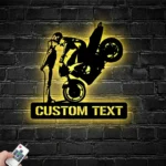 Kiss Metal Sign Personalized Motocross Biker Couple 1
