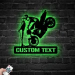 Kiss Metal Sign Personalized Motocross Biker Couple 1