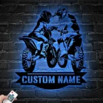 Kiss Metal Sign Personalized Motocross Rider Couple 1