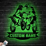 Kiss Metal Sign Personalized Motocross Rider Couple 1