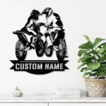 Kiss Metal Sign Personalized Motocross Rider Couple 1