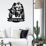 Kiss Metal Sign Personalized Motocross Rider Couple 1