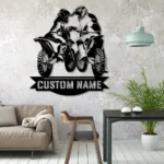 Kiss Metal Sign Personalized Motocross Rider Couple 1
