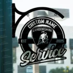 Lamborghini Metal Sign Bespoke Logo Metal Hanging Sign Car Garage Decor 1