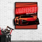 Lamborghini Neon Sign Revuelto Poster 1