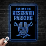 Las Vegas Raiders Metal Sign Reserved Parking Logo 1