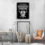 Las Vegas Raiders Metal Sign Reserved Parking Logo 1