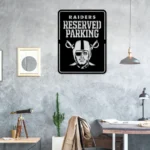 Las Vegas Raiders Metal Sign Reserved Parking Logo 1