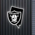 Las Vegas Raiders Neon Sign Nevada State Map 1