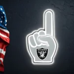 Las Vegas Raiders Neon Sign Nfl Foam Finger 1