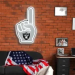 Las Vegas Raiders Neon Sign Nfl Foam Finger 1
