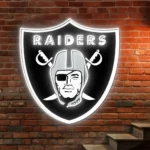 Las Vegas Raiders Neon Sign Pirate Face Art 1