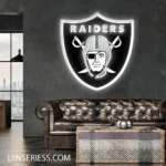 Las Vegas Raiders Neon Sign Pirate Face Art 1