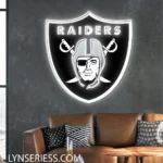 Las Vegas Raiders Neon Sign Pirate Face Art 1