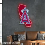 Los Angeles Angels Neon Sign California State Map 1