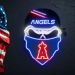 Los Angeles Angels Neon Sign Skull 1