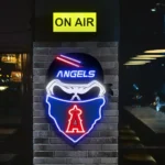 Los Angeles Angels Neon Sign Skull 1