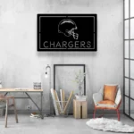 Los Angeles Chargers Metal Sign Chargers Helmet 1