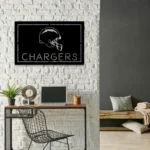 Los Angeles Chargers Metal Sign Chargers Helmet 1