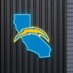 Los Angeles Chargers Neon Sign California State Map 1