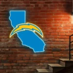 Los Angeles Chargers Neon Sign California State Map 1