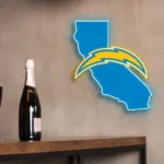 Los Angeles Chargers Neon Sign California State Map 1