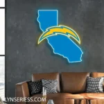 Los Angeles Chargers Neon Sign California State Map 1