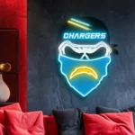 Los Angeles Chargers Neon Sign Skull 1