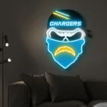 Los Angeles Chargers Neon Sign Skull 1