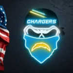 Los Angeles Chargers Neon Sign Skull 1