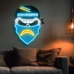 Los Angeles Chargers Neon Sign Skull 1