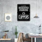 Los Angeles Clippers Metal Sign Reserved Parking Logo 1