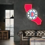 Los Angeles Clippers Neon Sign California State Map 1