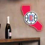 Los Angeles Clippers Neon Sign California State Map 1
