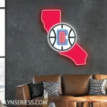 Los Angeles Clippers Neon Sign California State Map 1